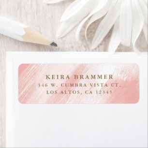 Brush Strots Modernes Blush Coral Adresse de retou