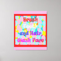 Brush Teeth Hair Wash Face fun kids bright design 