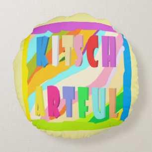 Brush Teeth Hair Wash Face fun kids bright design  Round Pillow