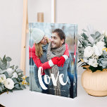 Brush Typography Love Photo Block<br><div class="desc">Beautiful brush typography personalized design.</div>