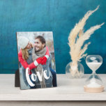 Brush Typography Love Plaque<br><div class="desc">Stylish and chic full bleed photo keepsake that can be personalized for a one of a kind gift.</div>