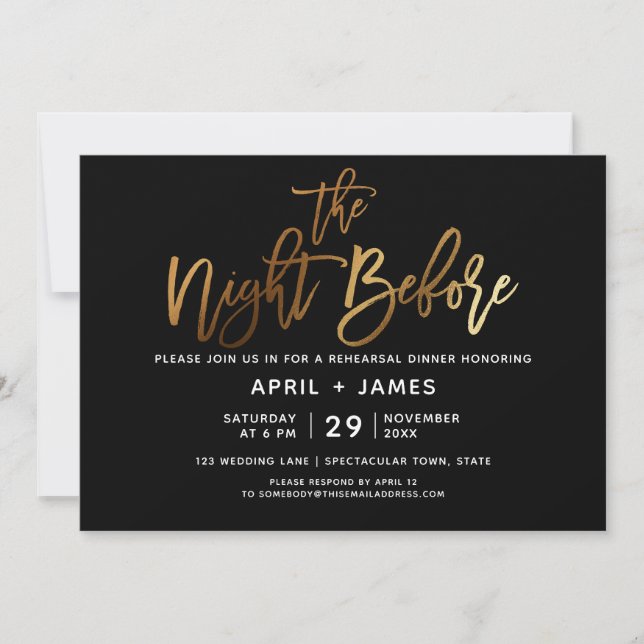 Brush Typography Rehearsal Dinner Invitation (Front)