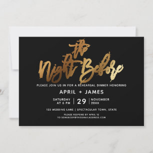 Brush Typography Rehearsal Dinner Invitation
