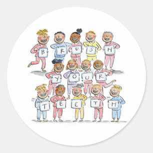 Brush your Teeth Classic Round Sticker