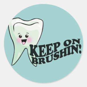Brush Your Teeth! Classic Round Sticker