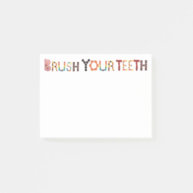 Brush your Teeth Reminder Post-its with Candy  Post-it Notes (Front)