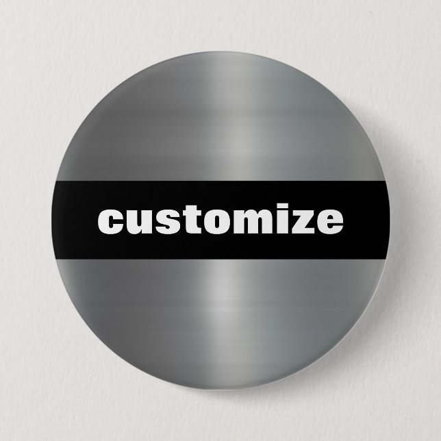 Brushed Aluminum 3 Inch Round Button (Front)