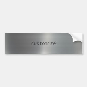 Brushed Aluminum Bumper Sticker