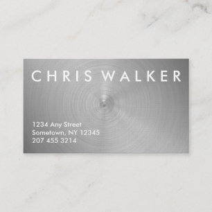 Brushed aluminum business cards