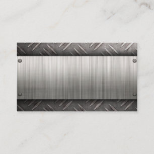 brushed aluminum diamond plate business card