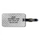 Brushed Aluminum Diamond Plate Metal Luggage Tag