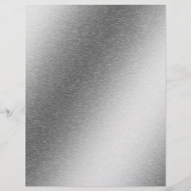 Brushed Aluminum Effect Letterhead Scrapbook Paper (Front)