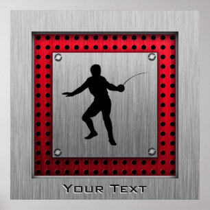 Brushed Aluminum look Fencer Poster