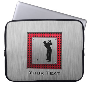 Brushed Aluminum look Golfer Laptop Sleeve