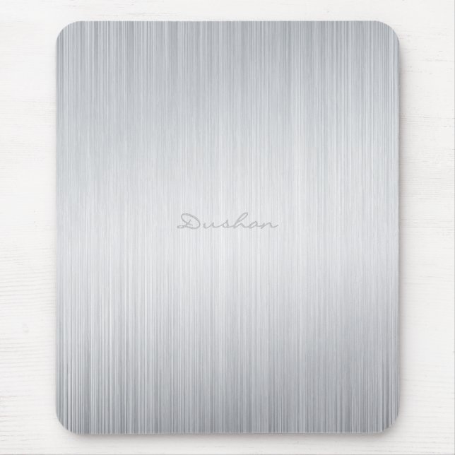 Brushed Aluminum Look Mouse Pad-Custom Name Mouse Pad (Front)