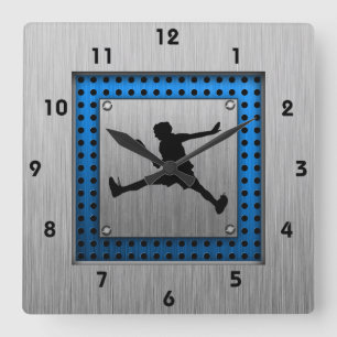 Brushed Aluminum look Tennis Square Wall Clock
