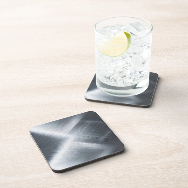 Brushed Aluminum Macro Texture Coaster (Right Side)