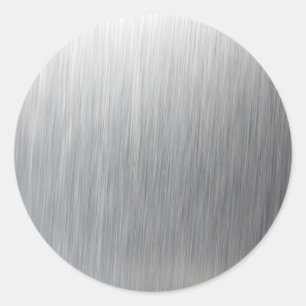 Brushed Aluminum Metal Classic Round Sticker
