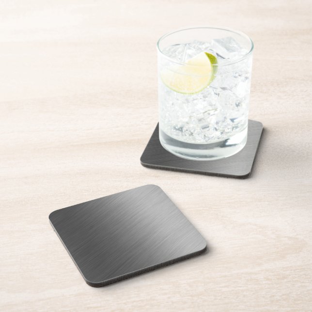 Brushed Aluminum Metal Look Coaster (Right Side)