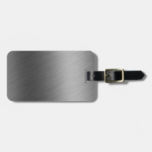 Brushed Aluminum Metal Look Luggage Tag