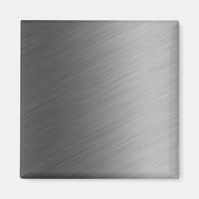 Brushed Aluminum Metal Look Magnet (Front)