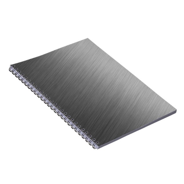 Brushed Aluminum Metal Look Notebook (Right Side)