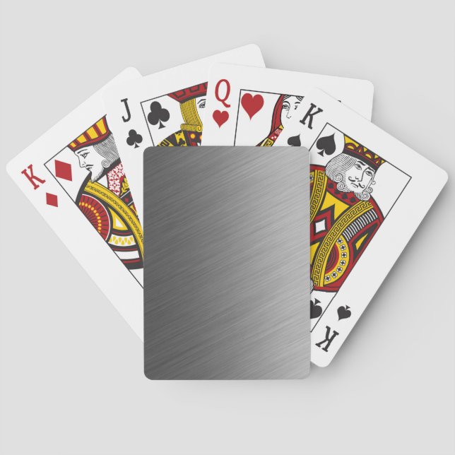 Brushed Aluminum Metal Look Playing Cards (Back)