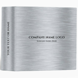 Brushed Aluminum Metallic Texture Print 3 Ring Bin Binder