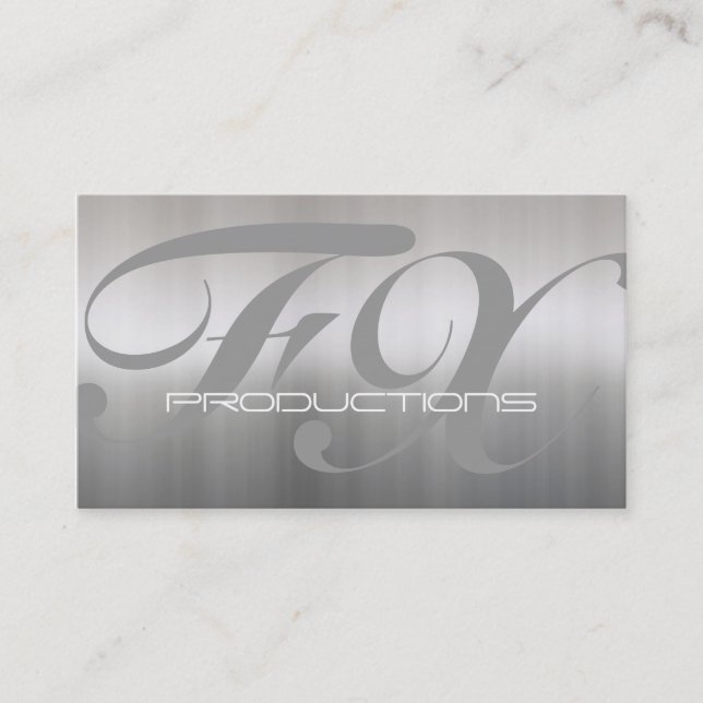 Brushed Aluminum Stainless Steel Textured Business Card (Front)