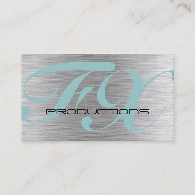 Brushed Aluminum Stainless Steel Textured Business Card (Front)