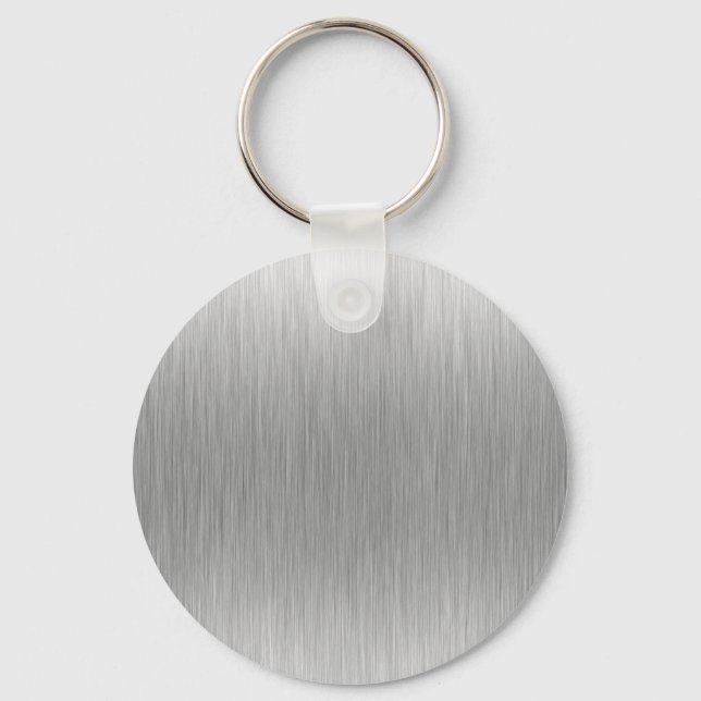 Brushed Aluminum Stainless Steel Textured Keychain (Front)