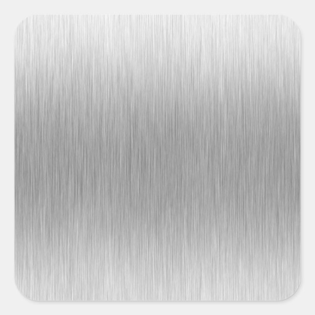 Brushed Aluminum Stainless Steel Textured Square Sticker (Front)