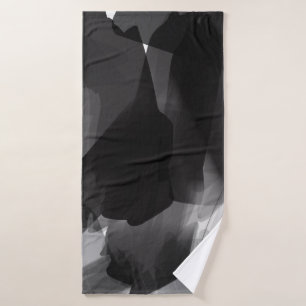 Brushed Black and white Painted Abstract Backgroun Bath Towel