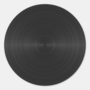 Brushed Black Metal Classic Round Sticker