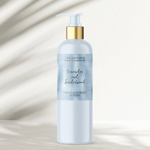 Brushed Blue Metal Foil Cosmetics Bottle Label