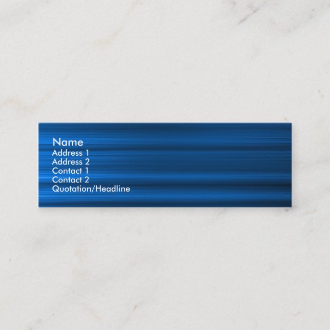 Brushed Blue Mini Business Card (Front)