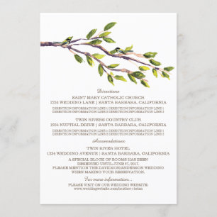 Brushed Branches Wedding Information Card