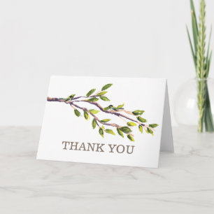 Brushed Branches Wedding Thank You Card