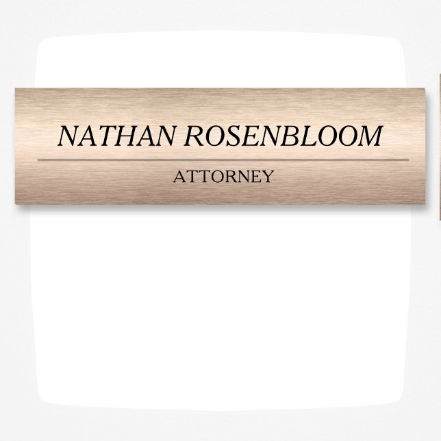 Brushed Bronze Professional Executive ID  Name Tag (Creator Uploaded)