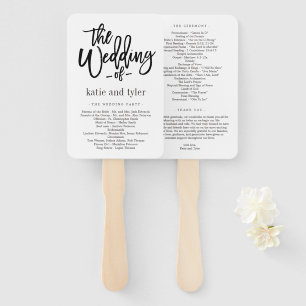Brushed Calligraphy EDITABLE COLOR Wedding Program Hand Fan