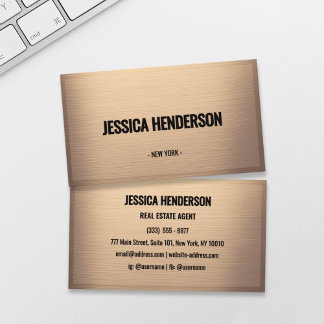 Brushed Champagne Bronze Luxury Business Card