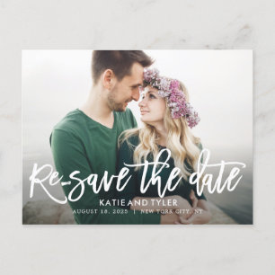 Brushed Charm CUSTOM COLOR Wedding Update Postcard