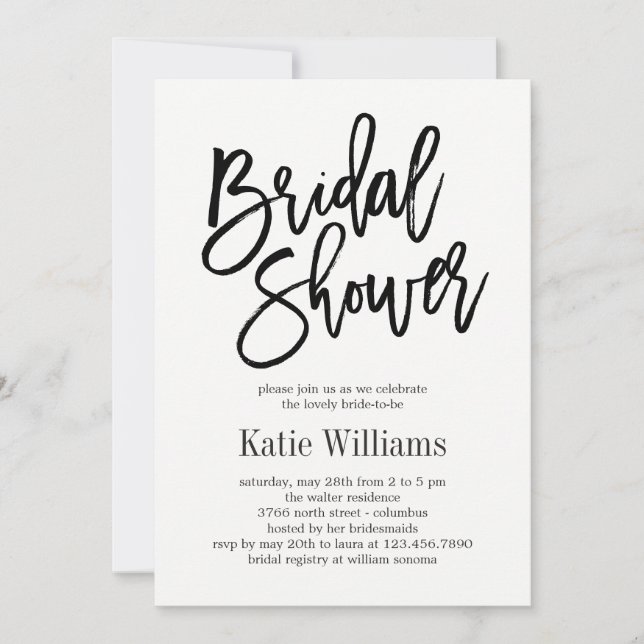 Brushed Charm EDITABLE COLOR Bridal Shower Holiday Card (Front)