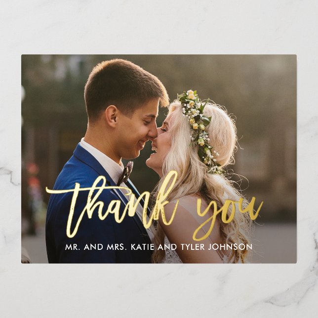 Brushed Charm FOIL Thank You Postcard (Front)