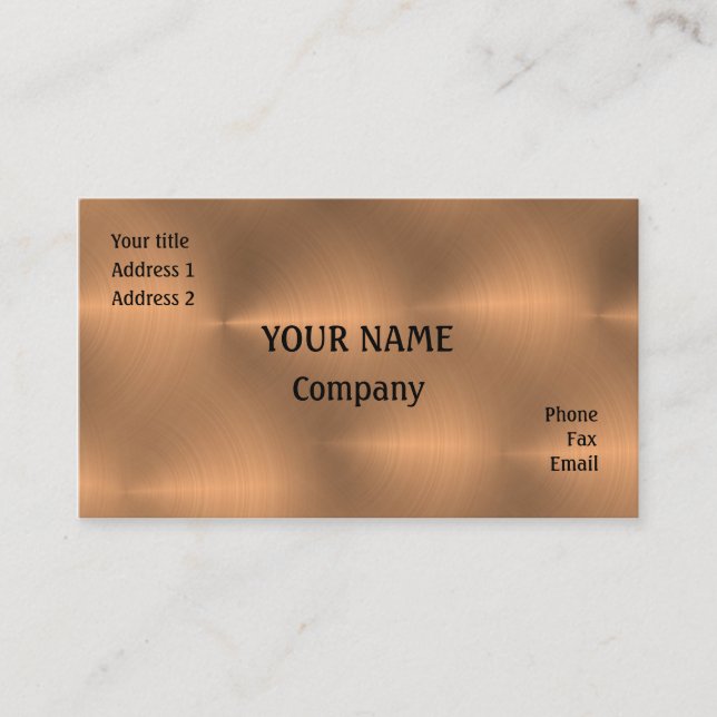 Brushed Copper Business Card (Front)