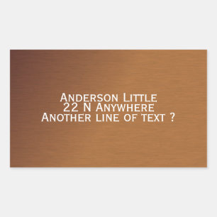 Brushed Copper Look 2 Custom Text Sticker