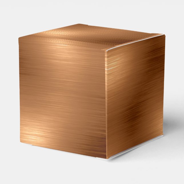 Brushed Copper Look Favor Box (Back Side)