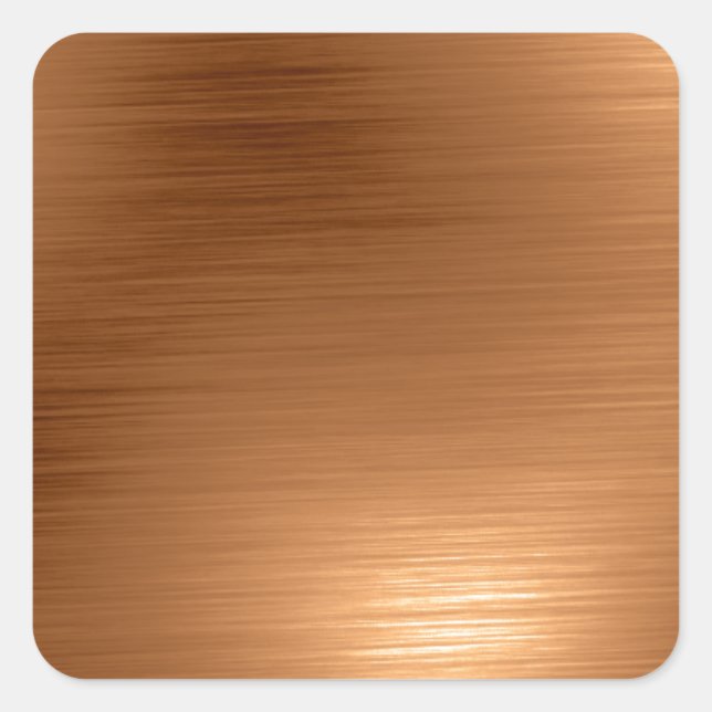 Brushed Copper Look Square Sticker (Front)