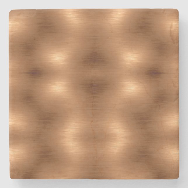 Brushed Copper Look Stone Coaster (Front)