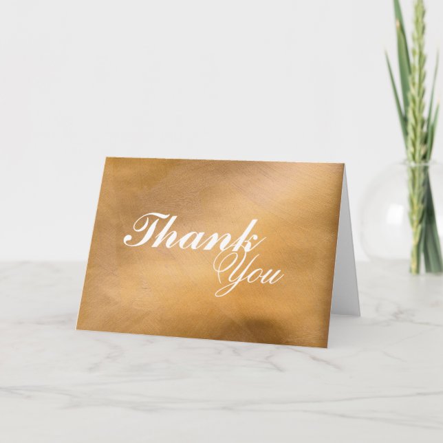 Brushed Copper Thank You Card (Front)